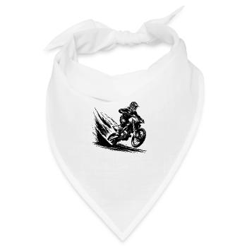 Dirtbike Motocross Sprung mit Staub und Dynamik - Bandana - Weiß - Vorne