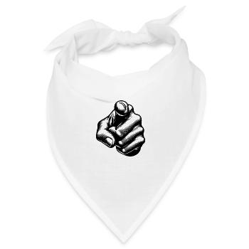 Hand mit Zeigefinger Fingerzeig Handgeste - Bandana - Weiß - Vorne