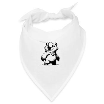 Freundlicher Bär mit frechem Grinsen - Bandana - Weiß - Vorne