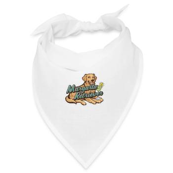 Hund hält Getränk - Bandana - Weiß - Vorne