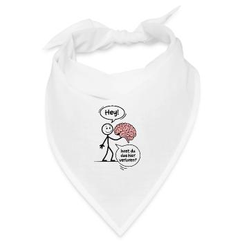 Lustiges Strichmännchen mit verlorenem Gehirn - Bandana - Weiß - Vorne