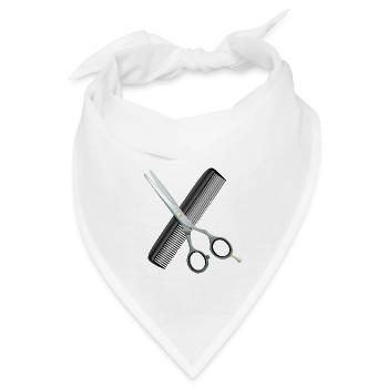 Friseurschere mit Kamm - Bandana - Weiß - Vorne