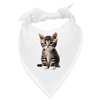 Katze - Kätzchen - Bandana - Weiß - Vorne