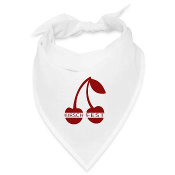Kirschfest rote Kirschen mit Schriftzug Kirschfest - Bandana - Weiß - Vorne