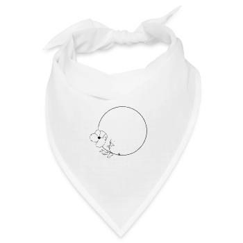 Mohnblume 25 Poppy flower wreat - Bandana - Weiß - Vorne