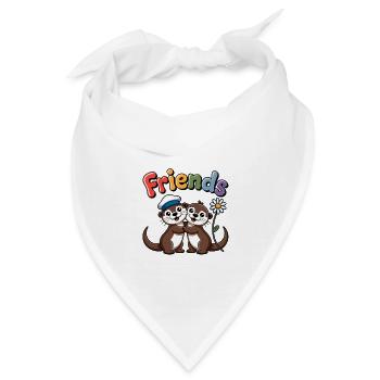 Zwei Otter Fischotter sind Freude und Buddys - Bandana - Weiß - Vorne