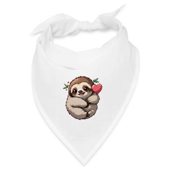 Verschenke dieses süße Faultier zum Valentinstag - Bandana - Weiß - Vorne