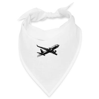 Jet Flugzeug auf Reiseflughöhe - Bandana - Weiß - Vorne