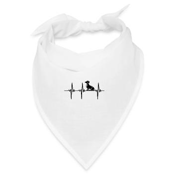 Herzschlag für Dackel Hunde - Bandana - Weiß - Vorne