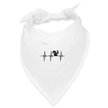 Herzschlag für neugierige Eichhörnchen - Bandana - Weiß - Vorne