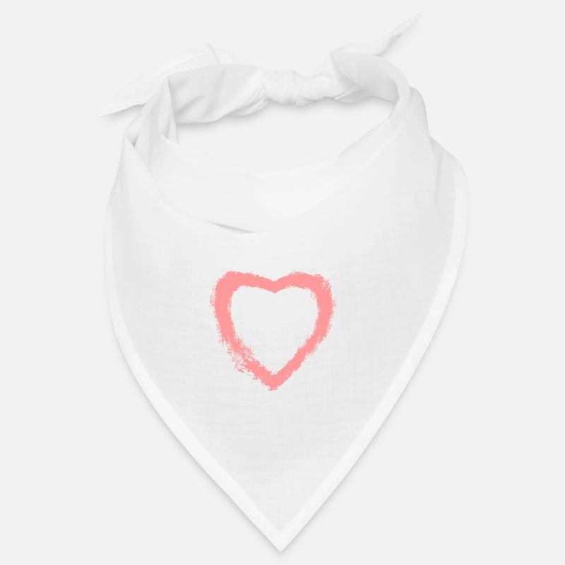 Rosa weißes Herz Bandana