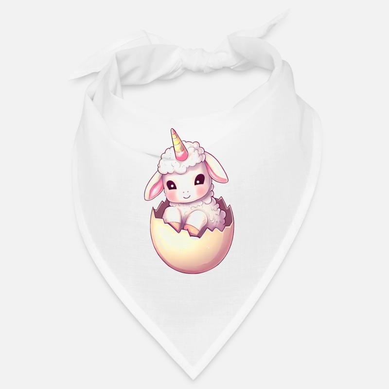 Sheep with unicorn in eggshell Imaginative Bandana