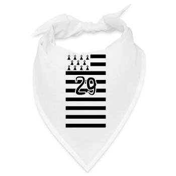 29 Flagge der bretonischen Abteilung finistere - Bandana - Weiß - Vorne