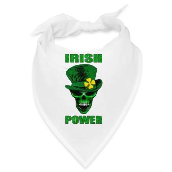 irish Schädel - Bandana - Weiß - Vorne