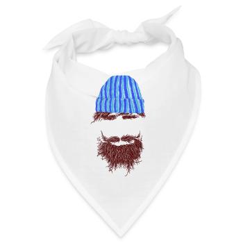 hipster bart - Bandana - Weiß - Vorne