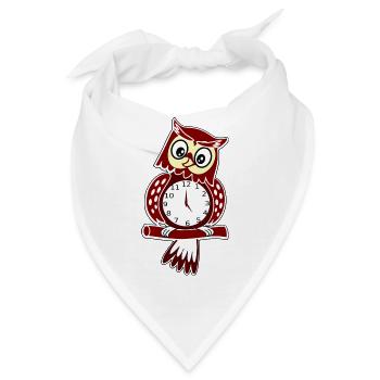 uhr zeit watch clock time hourglass sanduhr58 - Bandana - Weiß - Vorne