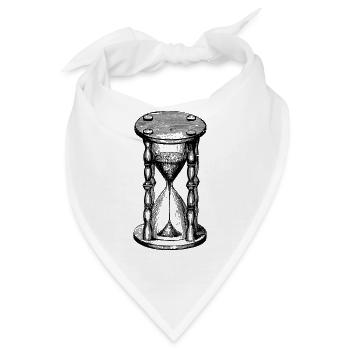 uhr zeit watch clock time hourglass sanduhr142 - Bandana - Weiß - Vorne