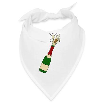 Sektflasche - Bandana - Weiß - Vorne
