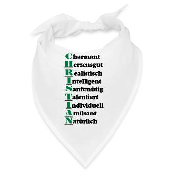 Christian Vorname,Namensschild,Name,Fun Shirt (25) - Bandana - Weiß - Vorne