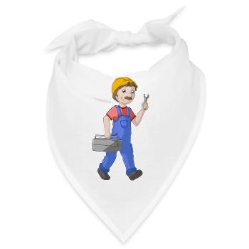 Comic Handwerker - Bandana - Weiß - Vorne