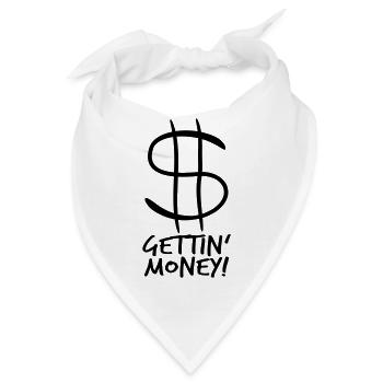 dollar gettin money symbol zeichen geld reich geld - Bandana - Weiß - Vorne