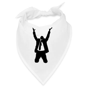 Ein Manager im Anzug betet zum Büro-Gott - Bandana - Weiß - Vorne