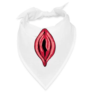 Rote Vagina Lippen Provokant - Liebe Red Lips Love - Bandana - Weiß - Vorne