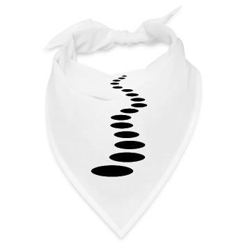 pfad weg linie strich reihe kunst punkte muster ra - Bandana - Weiß - Vorne