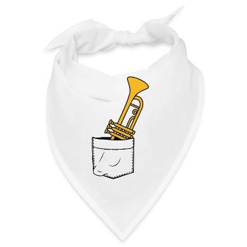 Brusttasche Trompete Unterwegs - Bandana - Weiß - Vorne