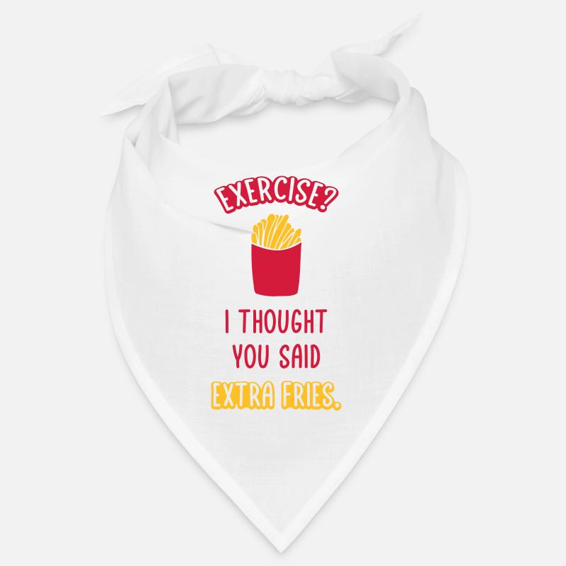 Exercise Extra Fries Quote Bandana