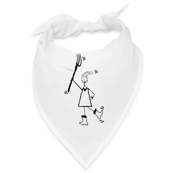 Mädchen vom Land Mistgabel Gummistiefel - Bandana - Weiß - Vorne