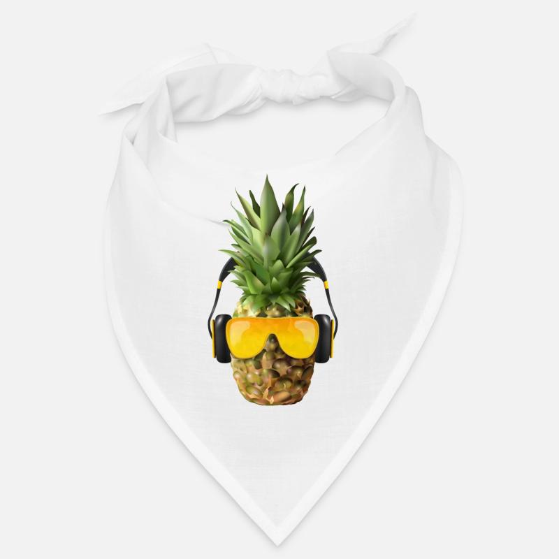 Pineapple with headphones Bandana