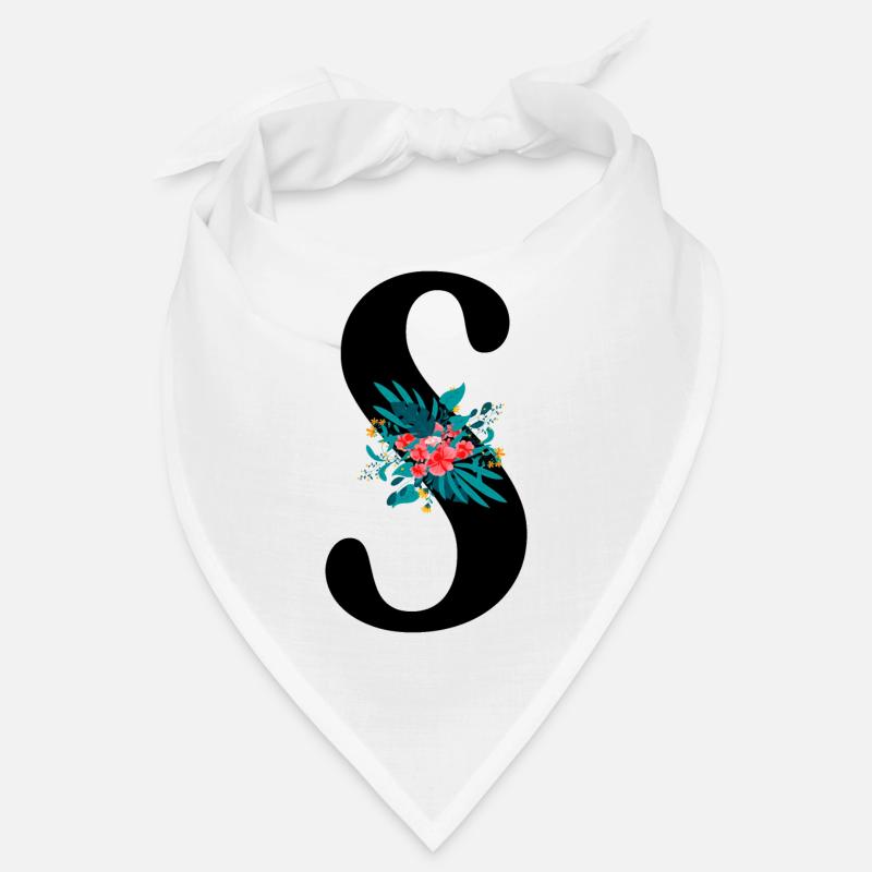 lettre S fleuris - Bandana - blanc