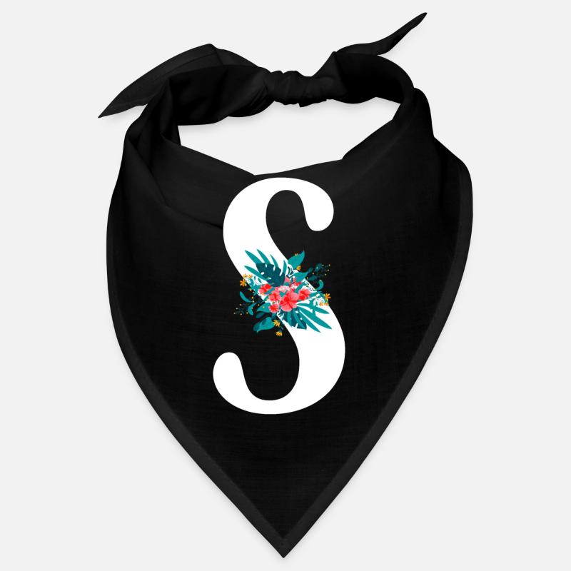 lettre S fleuris Bandana