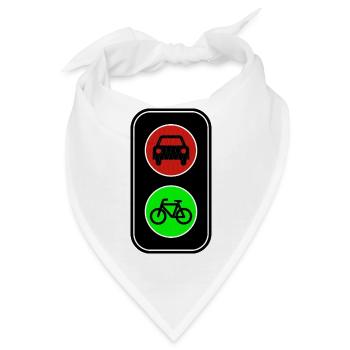 Grün für das Rad - Bandana - Weiß - Vorne