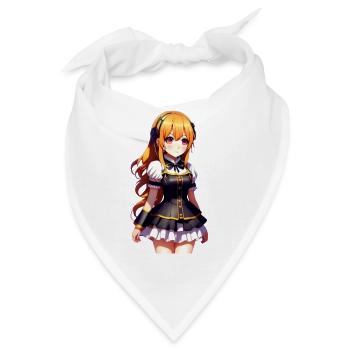 Chibi süßes Mädchen. Chibi Süßes Mädchen Aufkleber - Bandana - Weiß - Vorne