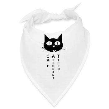 CAT - Cute Arrogant Tired - Bandana - Weiß - Vorne