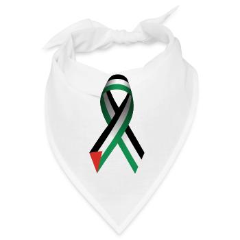 Friedenszeichen Palästina - Bandana - Weiß - Vorne