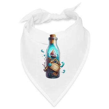Magische Flasche / Korken / Unterwasser / Schiff - Bandana - Weiß - Vorne