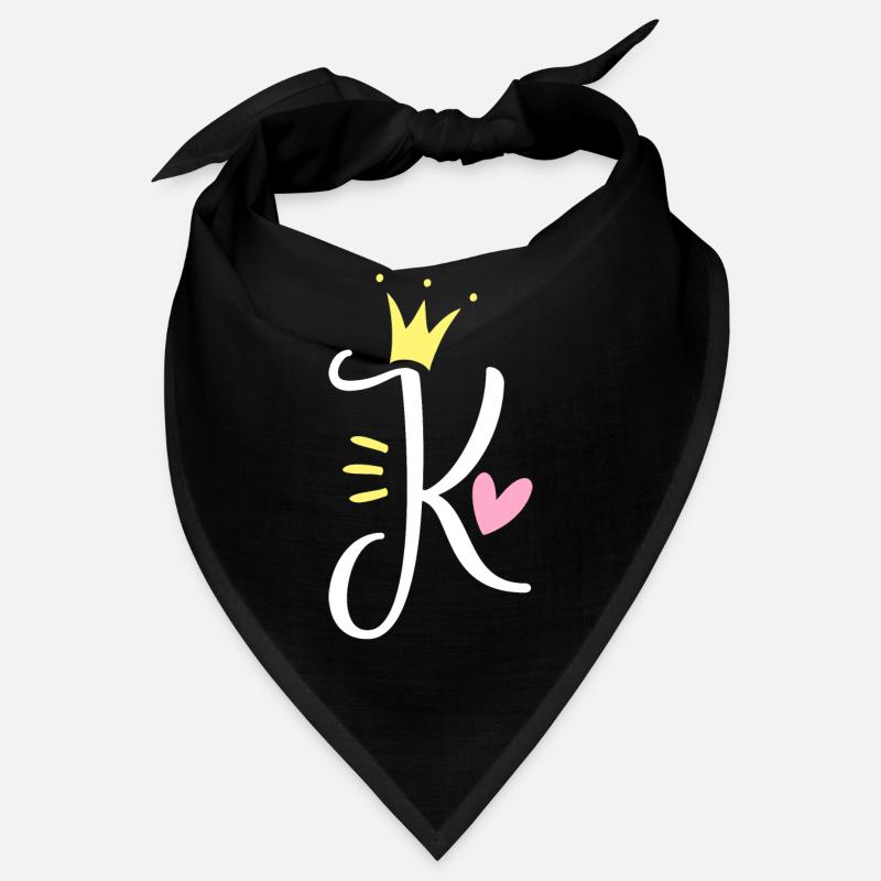Letter K Initial Letter Crown Bandana