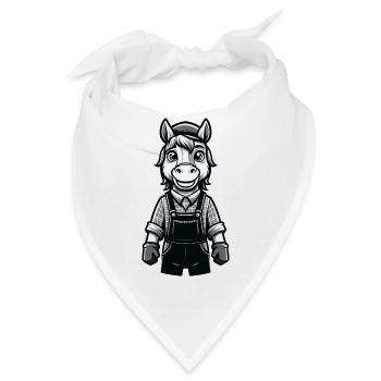 Cute Horse Farmer - Bandana - Weiß - Vorne