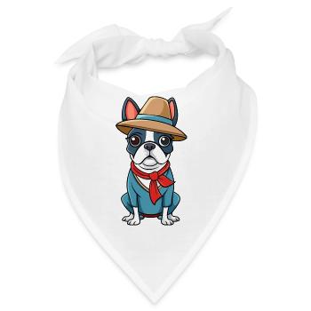 Boston Terrier Fotoshooting - Bandana - Weiß - Vorne