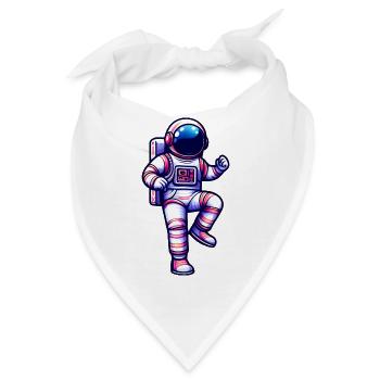 Im All - Astronaut auf dem Mond - Bandana - Weiß - Vorne