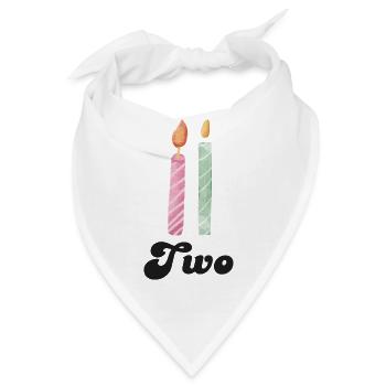 Kerze zum 2. Jahrestag - Bandana - Weiß - Vorne