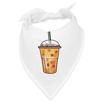 Bubble Tea Boba Kürbis Kugeln Halloween Becher - Bandana - Weiß - Vorne