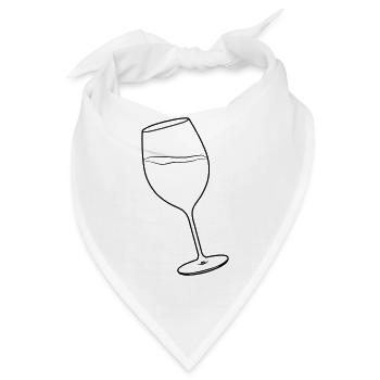 Weinglas - Bandana - Weiß - Vorne