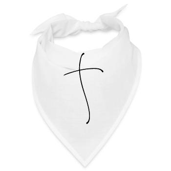 Schlichte Kreuz Linie - Bandana - Weiß - Vorne