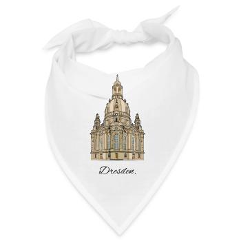 Frauenkirche // Dresden // Illustration - Bandana - Weiß - Vorne
