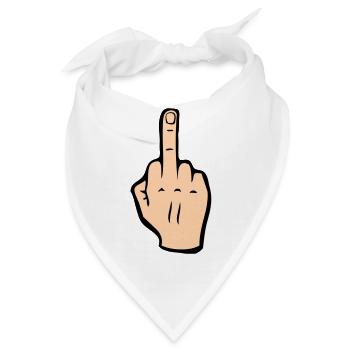 Mittelfinger - Bandana - Weiß - Vorne