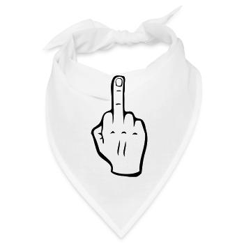 Mittelfinger - Bandana - Weiß - Vorne